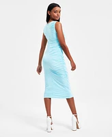 Bar Iii Women's Ruched Sleeveless Midi Dress, Exclusively at Macy's