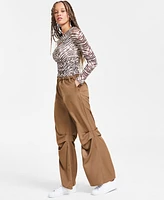 Bar Iii Women's High-Rise Wide-Leg Seamed Pants, Exclusively at Macy's