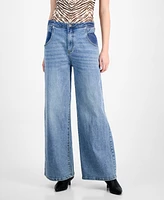 Bar Iii Women's High-Rise Wide-Leg Denim Jeans, Exclusively at Macy's