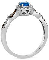 Le Vian Ceylon Sapphire (1/3 ct. t.w.) & Diamond (1/4 ct. t.w.) Ring in 14k White Gold