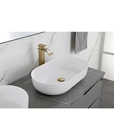 Streamdale Furniture Modern Oval White Vessel Bathroom Sink 24x14x5.5"