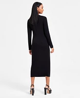 Bar Iii Women's Cutout Mock Neck Midi Dress, Exclusively at Macy's