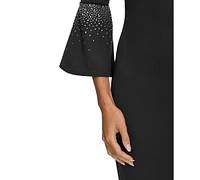 Calvin Klein Women's Embellished Bell-Sleeve Sheath Dress