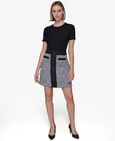 Karl Lagerfeld Paris Women's Zip-Front Mini Skirt