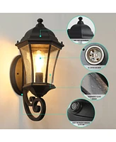 Streamdale Furniture Outdoor Waterproof Glass Retro Wall Lamp(2 pack) with Light sense