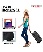 5 Core Bluetooth Speaker 2 Wireless Microphones Karaoke Machine 12" inch woofer Portable Singing Pa System w Dj Light + Fm + Usb + Aux