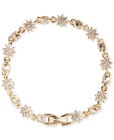 Marchesa Gold-Tone Crystal Star Cluster & Stone Alternating Link Bracelet