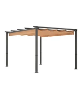 Streamdale Furniture Retractable Aluminum Pergola with Sunproof Canopy (10' x 10')