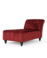 Streamdale Furniture Luxurious Garnet Velvet Upholstered Chaise Lounge