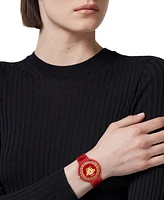 Versace Women's Swiss V-Pop Red Silicone Strap Watch 39mm