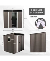 Streamdale Furniture 6FT X 5FT Outdoor Metal Storage Shed With Window Transparent Plate