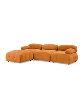 Streamdale Furniture Orange Velvet Modular L-Shaped Sectional Sofa