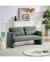 Streamdale Furniture 3-Piece Corduroy Sofa Set with Pillows and Sturdy Pine Frame