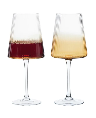 Anton Studio Designs Empire Wine Glasses Amber, Set of 2