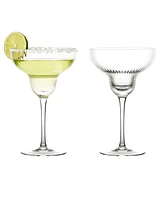 Anton Studio Designs Empire Clear Margarita Glasses, Set of 2