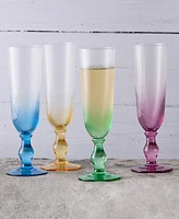 Anton Studio Designs Swirl Champagne Flutes, Set of 4