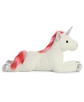 Aurora Large Velvet Swirls Unicorn Super Flopsie Adorable Plush Toy White 27"