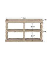 Streamdale Furniture Elegant 3-Tier Console Table with Ample Storage and Artistic Design