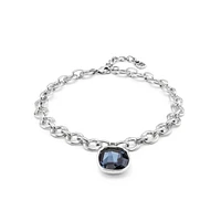 UNOde50 Sterling Silver and Blue Crystal Necklace