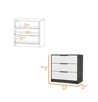 Streamdale Furniture Cannon 3-Drawer Dresser Smokey Oak And White