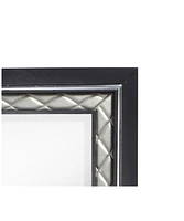 Streamdale Furniture Nicola Mirror Silver Pu & Black Finish