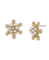 Betsey Johnson Faux Stone Snowflake Stud Earrings