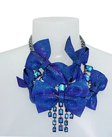 Betsey Johnson Faux Stone Pave Bow Bib Necklace