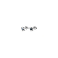 UNOde50 Sterling Silver Metal Clad Blue Crystal Earrings