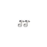 UNOde50 Sterling Silver Plated Metal Alloy and White Crystal Earrings