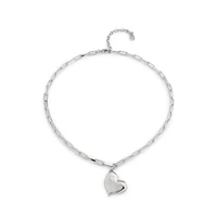 UNOde50 Sterling Silver-Plated Metal Alloy Medium Size Heart Necklace