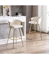 Streamdale Furniture 30 Inch Set of 2 Bar Stools Beige