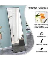 Streamdale Furniture 3rd Gen Grey Solid Wood Full-Length Mirror for Home, Stores, and More