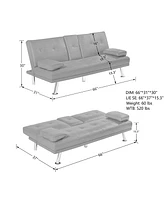 Streamdale Furniture Sofa Lie Function Sofa:Foldable Sofa Bed Sofa Bed