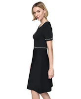 Karl Lagerfeld Paris Women's Rhinestone-Trim Knit Dress