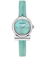 Ferragamo Women's Swiss Blue Leather Strap Watch 23mm