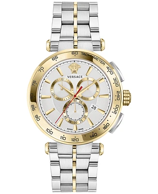 Versace Men's Swiss Chronograph Aion Two-Tone Stainless Steel Bracelet Watch 45mm