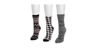 Muk Luks Women's Set of 3 Fuzzy Yarn Socks-