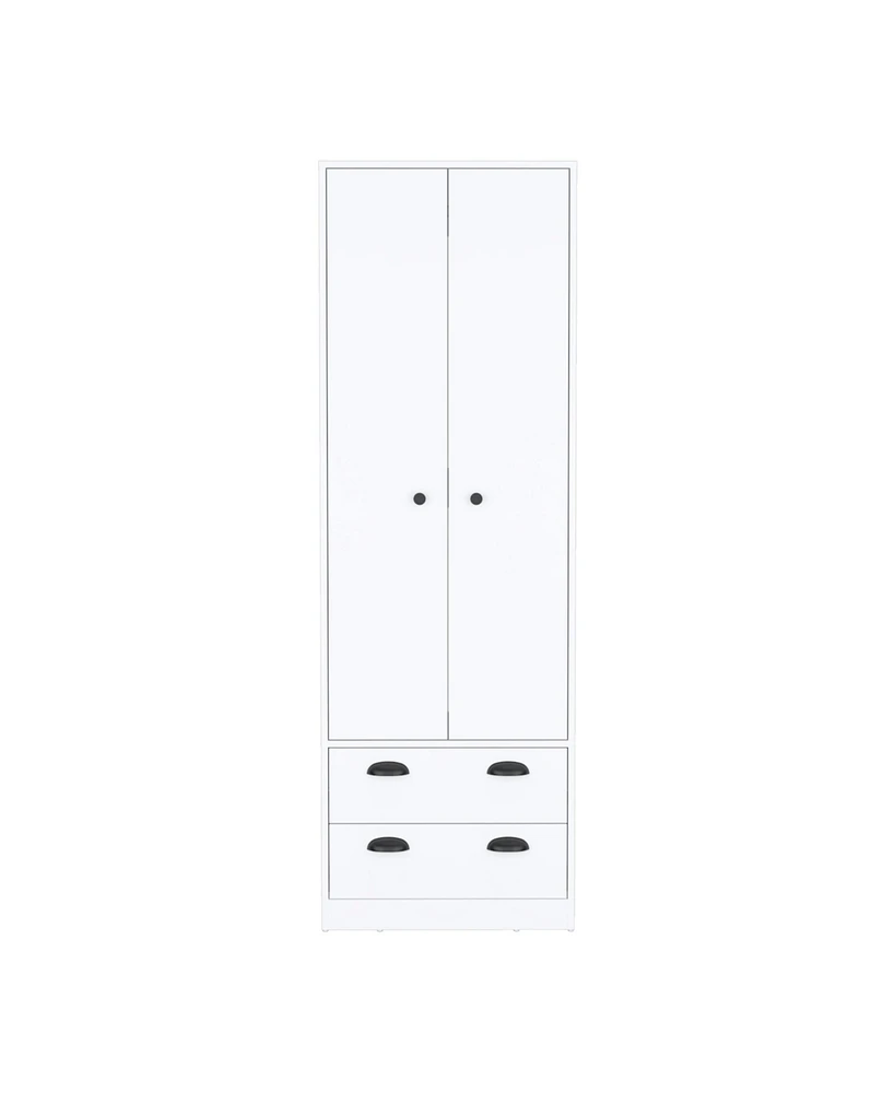 Bonaire Armoire with 2-Drawers and 2-Doors, Black