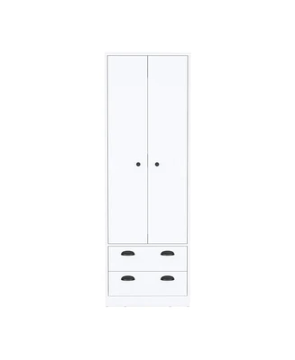 Bonaire Armoire with 2-Drawers and 2-Doors, Black