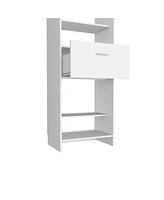 Depot E-Shop Dynamic 150 Closet System, Five Open Shelves, One Drawer, One Metal Rod, White