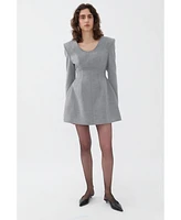 Nocturne Women's Padded Shoulder Long Sleeve Minidress