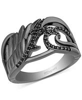 Disney Enchanted Vault Black Diamond Maleficent Ring (1/6 ct. t.w.) in Black Rhodium-Plated Sterling Sliver