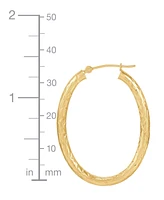 Medium Polished Tube Hoop Earrings in 14k Yellow Gold, 1-3/8"