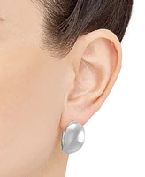 Small Polished Graduated Huggie Hoop Earrings in Sterling Silver, 7/8"