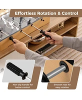 Costway Game Room Size Football Table with Non-slip Handle 2 Footballs Realistic Players