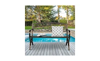 Slickblue 50" Butterfly Back Bronze Iron Bench – Elegant Outdoor Seating with Cross Feet Design