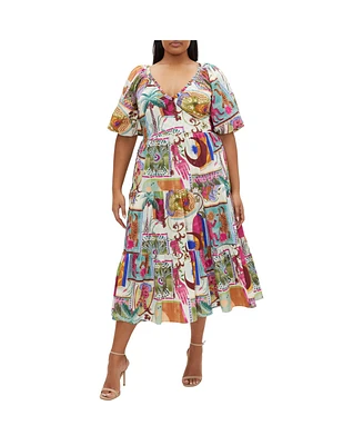 City Chic Plus Simona Print Dress