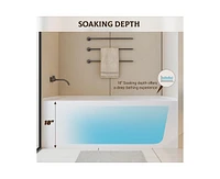 gaomon 60 Inch Acrylic Rectangular Alcove Soaking Bathtub, Rectangle 60-Inch x -Inch Alcove Bath with Integral Apron