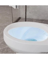 gaomon Two-Piece Round Toilet - 19" Bowl Height, Standard Seat Included,Top Double Button