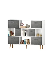 Slickblue Multifunctional Cube Bookshelf - Stylish Open Design for Books, Decor, and Souvenirs